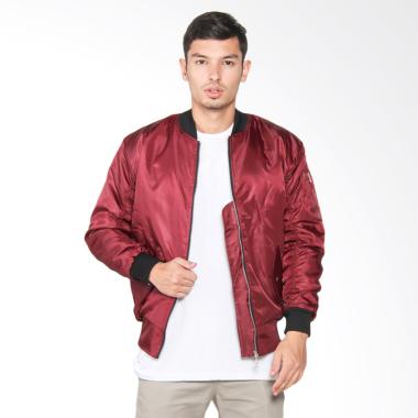 VM Jaket Bomber Pria - Merah Maroon