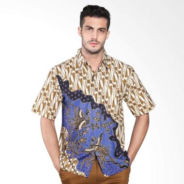 Batik Distro Parang Gambar Kemeja Pria - Biru K7935