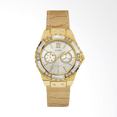 Guess U0775L2 Women Iconic White Di ... Jam Tangan Wanita - Gold