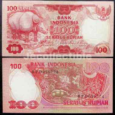 Uang Kuno 100 Rupiah 1977 Badak