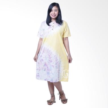 Mama Hamil DS 364 Batik Celup Jumputan Soft Baju Hamil Daster - Kuning