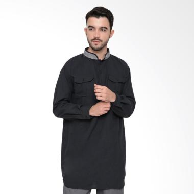 Zayidan Baju Muslim Gamis Hamzah Pria - Hitam