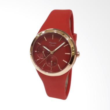 Alexandre Christie 2663BFRRGRE Rubber Strap Jam Tangan Wanita - Red