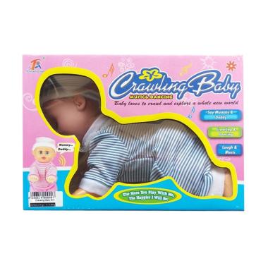MOMO 666-1 Crawling Baby Music And Dancing Boneka Baju - Biru