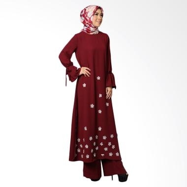 Queenalabels Lessia Kulot Setelan Pakaian Muslim Wanita - Maroon