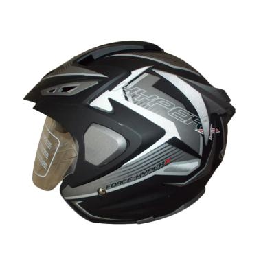 FORCE F02HPRXWBD Double Visor Helm Half Face - Putih Hitam Doff