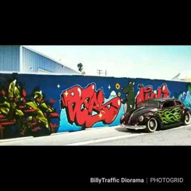 Diorama papercraft Graffiti Beach skala 64