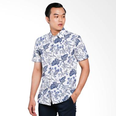 The Cufflinks Store Shirt Batik Cap ... a Batik Pria - White Blue