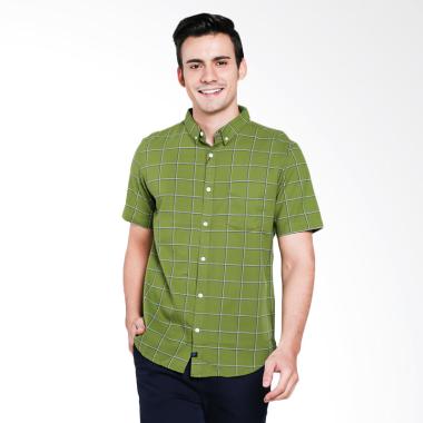 Triple Jeans Slim Fit Kemeja Pria - Green [SS 304 GRN]