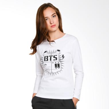 JCLOTHES Kaos Lengan Panjang Wanita BTS - Putih