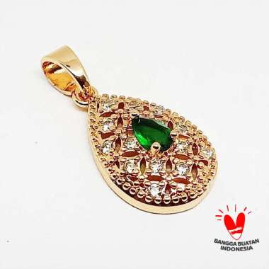Liontin Batu Giok Hijau Asli Cutting Kristal Swarovski - VeE Liontin Pendant Wanita