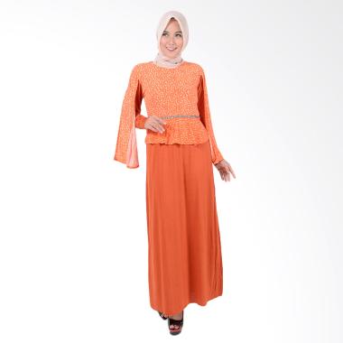 Jfashion Raidah Maxi Tangan Panjang Kombinasi Gamis - Orange