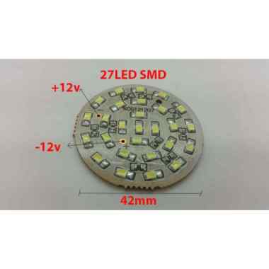 Led SMD PCB Bulat Toso 27 Led 42 MM putih