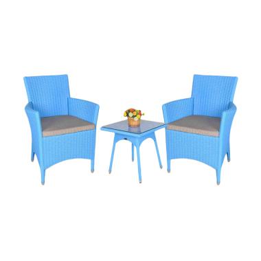 Pine Rotan Kenko Terrace Set Kursi Teras - Blue