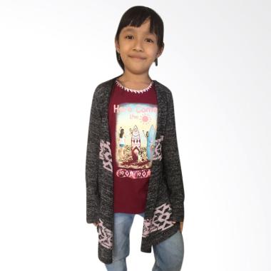chloe's clozette CRJ-02 Justice Cardigan Anak Perempuan - Abu-abu
