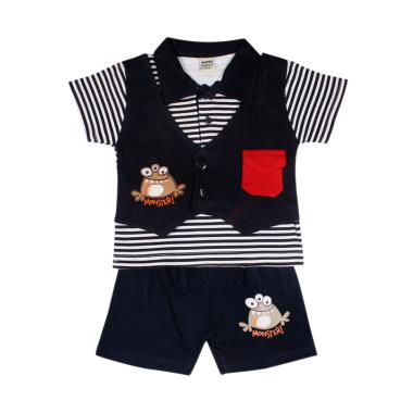 TOMPEGE Kerah TP-5107 Setelan Baju Anak Laki-laki - Navy