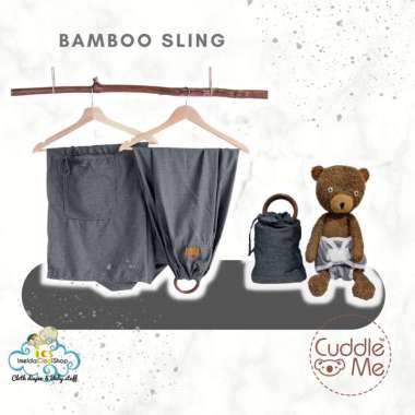 Cuddle Me Ring sling bamboo cuddle me gendongan bayi kain POLOS charcoal