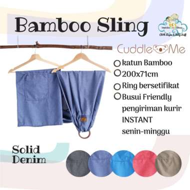 Cuddle Me Ring sling bamboo cuddle me gendongan bayi kain POLOS denim