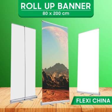Cetak Roll Up Banner - Custom Baner - Print Roll Banner - 60x160 cm - FLEXI CINA