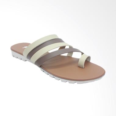 Dr Kevin 57014 Woman Sandal Flats - Brown Cream