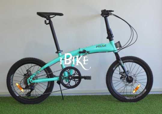 Sepeda Folding Lipat 20 Police Milan terbaru Turquois