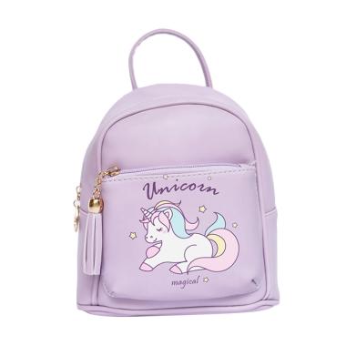 Vivaci Unicorn 055 Backpack Tas Sekolah Anak Perempuan - Purple