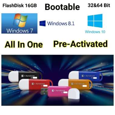 harga FlashDisk Bootable 16GB Windows 7/8.1/10 All In One 32&64 Bit Pre-Activated Blibli.com