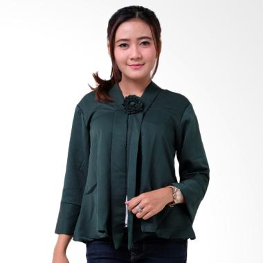 Batik Distro BA9202 Encim Polosan Kebaya Wanita - Hijau