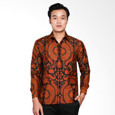 AWANA Bayanaka Modern Slim Fit Kemeja Batik Pria - Coklat