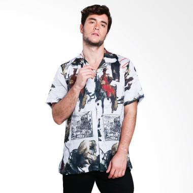 Monstore Cuban Tyrant Pattern Kemeja Pria - White