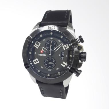 Expedition Leather Strap Jam Tangan Pria [6763] Silver/ Black