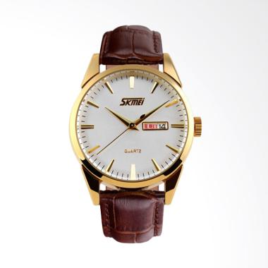 Skmei Analog Jam Tangan Pria - Gold White [SKMEI 9073] Gold