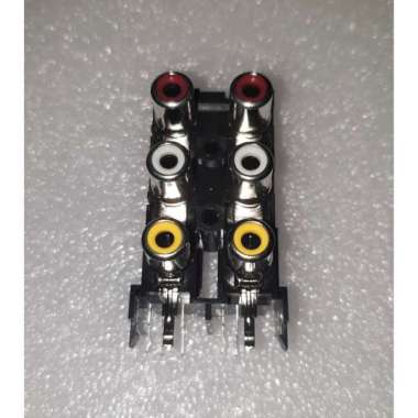 Socket Female RCA 6 Slot Lubang Konektor AV Vertical merk Jalco