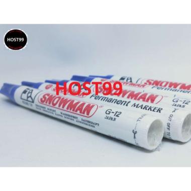 Spidol Permanent Ink Snowman Marker BIRU