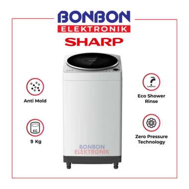Sharp Mesin Cuci 1 Tabung 9KG ESM 909 TGG / ES M909T GG / ESM909T