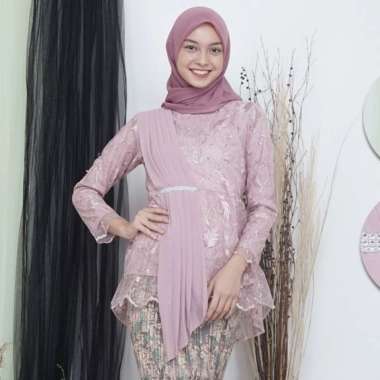 KEBAYA MUSLIM SELENDANG ATASAN KEBAYA MODERN WISUDA XL LILAC