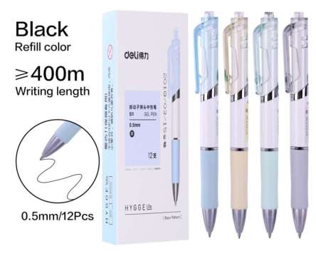 Pulpen Gel Deli Hygge 0.5mm - S11 - HITAM