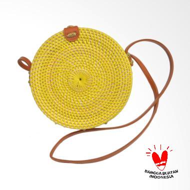 Alexanic Bali Oval Rotan Tas Selempang Wanita - Kuning