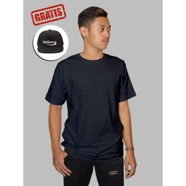 Vallenca Kaos Pria Polos Hitam Original Free Topi Keren Hitam L