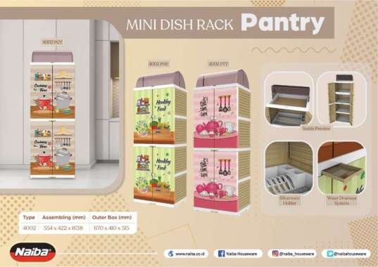 MINI DISH RACK PANTRY NAIBA/RAK PIRING NAIBA TYPE 4002