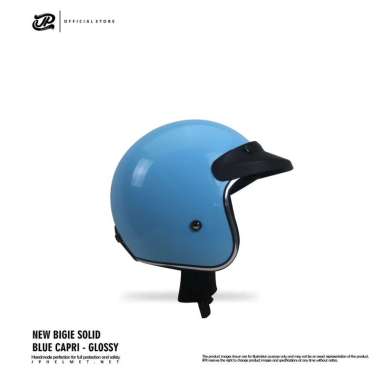Helm JP Retro New Bigie Solid L Blue Capri Glossy