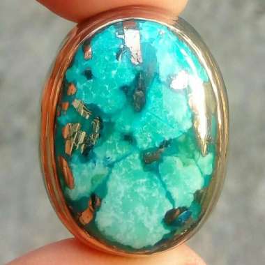 Cincin Batu Pirus Persia Asli Natural Ring Perak Antik 4