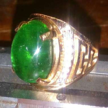 Cincin Batu Akik Natural Glass Jamrud Kalimantan Antik 4