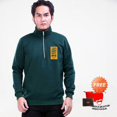 GShop FHM 1464 Outerwear Pria - Green + Free Bag Pouch or Dompet Kartu