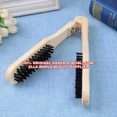 CATOK SISIR PELURUS KERITING RAMBUT BASAH BAHAN KAYU WOOD WOODEN SCALD HAIR COMB BRUSH TANPA LISTRIK