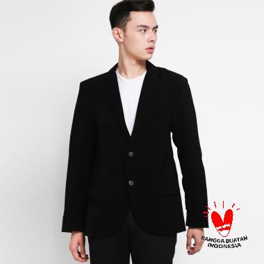 Grosirjaket Preppy Style Jas Pria - Black M Hitam