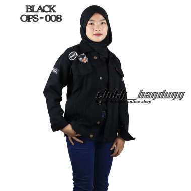 JAKET WANITA/JAKET JEANS WANITA/JAKET DENIM/JAKET JEANS PATCH WANITA/BAHAN DENIM TEBAL PATCH EMBLEM