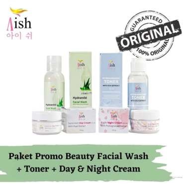 Aish Skincare Paket Baeuty ( Facial Wash + Toner + Day & Night Cream )