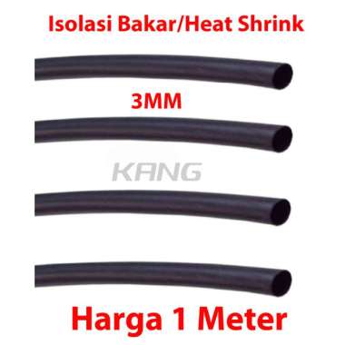 ISOLASI BAKAR - SLANG BAKAR - HEAT SHRINK PANJANG 100CM 3mm