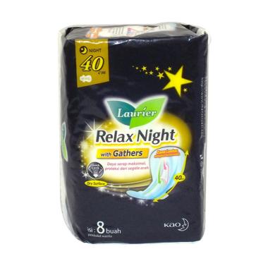 Promo Harga Laurier Relax Night Gathers 40cm 8 pcs - Blibli